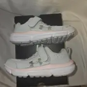 New Under Armour GINF Assert 10 AC Girls 11K 3026191-100 White Pink Sneakers