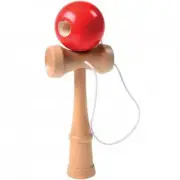 Kendama Classic Wooden Japanese Skill Toy Red Ball