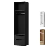 ALFORDSON Wardrobe Cabinet - Black, Compact Design with 2 Drawers & Open Shelf, Wooden Closet for Bedroom & Living Room Clothing Organization & Storage, 50.5X 40x 185cm