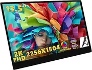 13.5 inch 2K Portable Monitor-Ultra Slim, Full HD Display for Laptops, PCs, Gaming, and More - USB-C and HDMI Connectivity, VESA Mount Compatibility, Eye-Care Technology, and Wide Viewing Angle
