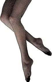 [Generic] Women's Fishnets Sparkly Tights High Waist for Women Rhinestone Party Pantyhose Stockings