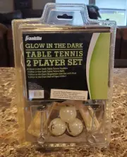 Vintage NEW Franklin Glow in The Dark Table Tennis Paddles Balls Net W/Post Tape