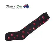 Rosy Lips Ladies White Knee High Socks Long Womens AU Stock