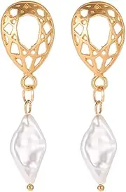 Earring Hoop,Nose Lip Rings,Stud Earrings,Jewellery for Women, Personality Creative Geometric Irregular Shaped Bead Earrings Ladie Jewelry Families Friends (Color : D, Size : One Size)