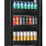 Exquisite One Glass Doors Upright Display Refrigerators Black 150 Litre