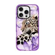 iPhone 16 Pro Impact Case MagSafe Compatible Leopard with crocuses