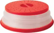 Tovolo Food Safe Microwave Dome Plate Lid Dish Cover Protector Collapsible Red