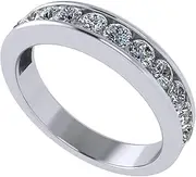 [Central Diamond Center] Anniversary Band Ring Channel Set w/ 0.75ctw Pure Brilliance Zirconia in Silver, 10K, or 14K Gold