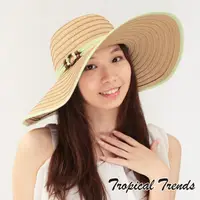 在飛比找蝦皮商城優惠-美國Tropical Trends 配色飾帶大帽簷渡假風遮陽