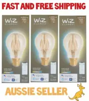 3x WiZ Filament A.B22 LED 720 Lumens Amber Warm Smart WiFi B22 Light Bulb Globe