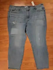 New ANN TAYLOR LOFT Plus Modern Patchwork Skinny Distressed Jeans - sz 26 NWT