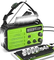 Rychi AM FM Portable Radio with Best Reception,Rechargeable Battery,3-Mode Flashlight,2-Mode Reading Lamp,with USB Phone Charger,Earphone Jack for Home,Outdoor