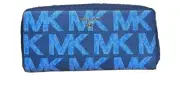 New MICHAEL KORS JET SET CHARM LG TRVL CONTINENTAL BLUE MULTI WALLET Nwt