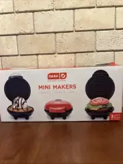 Dash Mini Maker 3-Piece Griddle, Waffle, and Grill Set ~ New