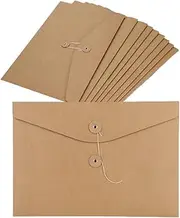 A4 Kraft Envelopes Envelope Thicken File Folders with String Buckle Closure, Document File Bags Filing Envelope Project File Document Organizer for Office School Home 10Pack Horizontal&Vertical