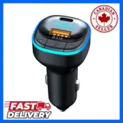 Bluetooth 5.0 FM Transmitter Calling, Car Charger, Music, Cigarette Lighter USB