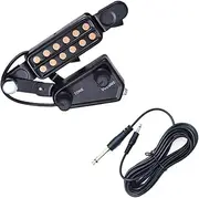 Labymos Guitar Pickup 12 Sound Hole Transducer for Acoustic Guitar Preamp with Tone Control