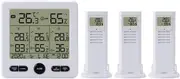 Digital Wirel Indoor Thermohygrometer with 3 Remote Sensors 98Ft/ 30M Backlight & Alarm Calib Ion Function Tempe Ure H Dity with 3 Transmitters Weather Stations for Home Office Greenhouse White