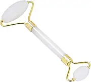 Ipetboom 2pcs Jade Roller Face Massager Natural Stone Facial Massage Tool for Skin Care Lightweight Portable for Travel Eye Puffiness Relief and Relaxation Green White
