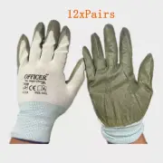 12Pairs Cotton Gloves Work Safety Glove Thick Heavy Seamless Heavy Duty Warehous