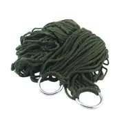 Portable Nylon Mesh Hammock Sleeping Bed For Outdoor Travel Camping Blue Green