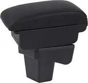 Car Armrest for Vitara 2015-2019 Double Layer Console Center Large Storage Box with 3 USB Charging Port Black Stitching