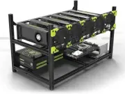 Veddha V4C 6-GPU Mining Case Aluminum Mining Rig Open Air Frame Case