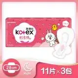 在飛比找遠傳friDay購物優惠-Kotex 靠得住輕柔棉熊大兔兔衛生棉夜用(28cm)11片