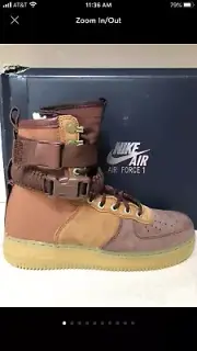 NIKE AIR FORCE AF1 PRM DARK RUSSET BROWN Sneaker Size 8