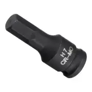 Impact Hex Bit Socket 1/4" Square Drive 7mm Hex 35mm CR-MO Chamfered Design