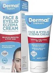 [Dermal Therapy] Face & Eyelid Eczema Cream - Gentle Eye Cream for Eczema & Dermatitis on Sensitive Skin, Reduces Itchy, Dry Skin, Non-Greasy, No Residue, Soothing Ointment for Irritated Skin, 40g