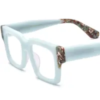 在飛比找蝦皮商城精選優惠-新款多色磨砂拼料方形板材復古眼鏡框男女眼鏡可配鏡眼鏡架