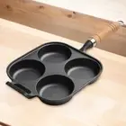 4 Hole Cast Iron Omelet Pan Non-Stick Cake Maker Frying Pan Cookware Pancake Pan