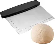 Dough Cutter and Scraper,Pastry Bread Separator - Dishwasher Safe Polished Stainless Steel Pizza Dough Cutter with Engraved Measuring Scale for Cake