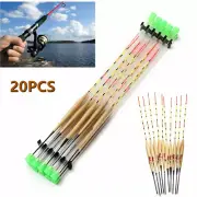 20Pcs Wood Fishing Bobbers Fishing Floats Slip Bobbers Waggler Tackle Tools 27cm