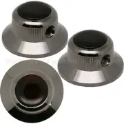 NEW (3) Q-Parts UFO Guitar Knobs KBU-0754 Acrylic Red Pearl on Top - COSMO BLACK