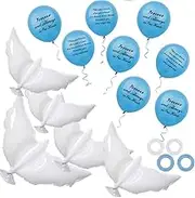 20 Pieces Blue Memorial Balloons Funeral Remembrance Balloons and 6 Pieces 41.3 Inch Dove Balloons for release to Celebrate life, Bereavement, Condolences, Anniversary services