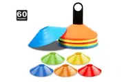 Sports Training Discs Markers Cones Soccer Afl Exercise Personal Fitness- 60 Pack(Each color's quantity will be sent randomly.)