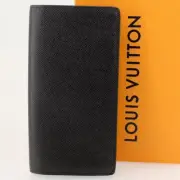 Louis Vuitton Portefeuille Long Wallet No Coin Purse Taiga Noir Black M30541 Ini