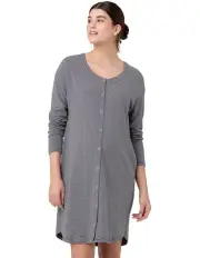 [Ripe] Blake Button Up Nightie in Gunship/White