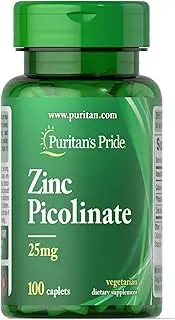 Puritan's Pride Zinc Picolinate 25 Mg To Support Immune System Health, 100 Caplets By Puritan's Pride, 100 Count