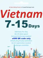 Vietnam eSIM Travel: 5GB/Day, 7-15 Days, Viettel Network, No Physical SIM