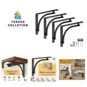 Classic Shelf Bracket Set by Black for 10 inch - 12 inch Mantel Shelves L Bra...