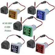 Digital Voltmeter Ammeter AC 50-380V 0-100A 3-in-1 Volt Current Frequency Meter