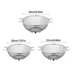 1/3 Pcs Stainless Steel Mesh Small Perforated Strainer Colander Set