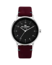 Ben Sherman Original Burgundy Leather Watch Men Red Watches
