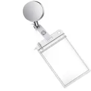 Metal Retractable Pull Key Ring with Transparent Pass Card Cover Badge Holder Reels Key Ring Chain Clips