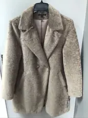 Preston & York Teddy Bear Soft Mid Length Light Tan Winter Coat Womens Sz XL NWT