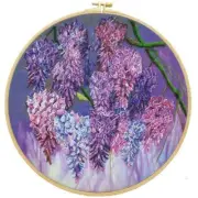 Bead embroidery kit Wisteria needlework kit Art canvas beadwork pattern
