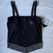 Coco Reef Tankini Top 18W 40DD Black Striped Edge New NWT Underwire